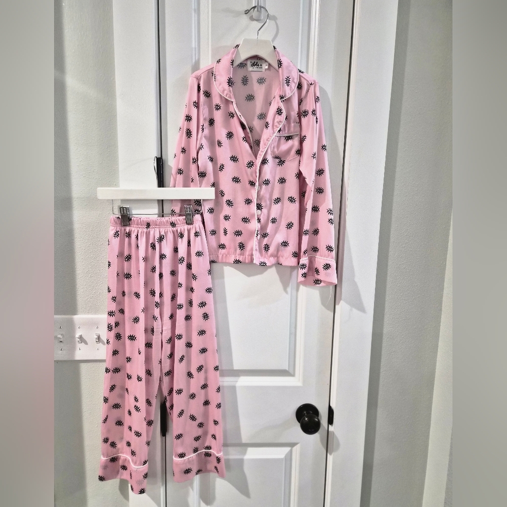 Lola + the Boys Evil Eye Silky Pajama Set, girls size 8, EUC - Picture 3 of 12
